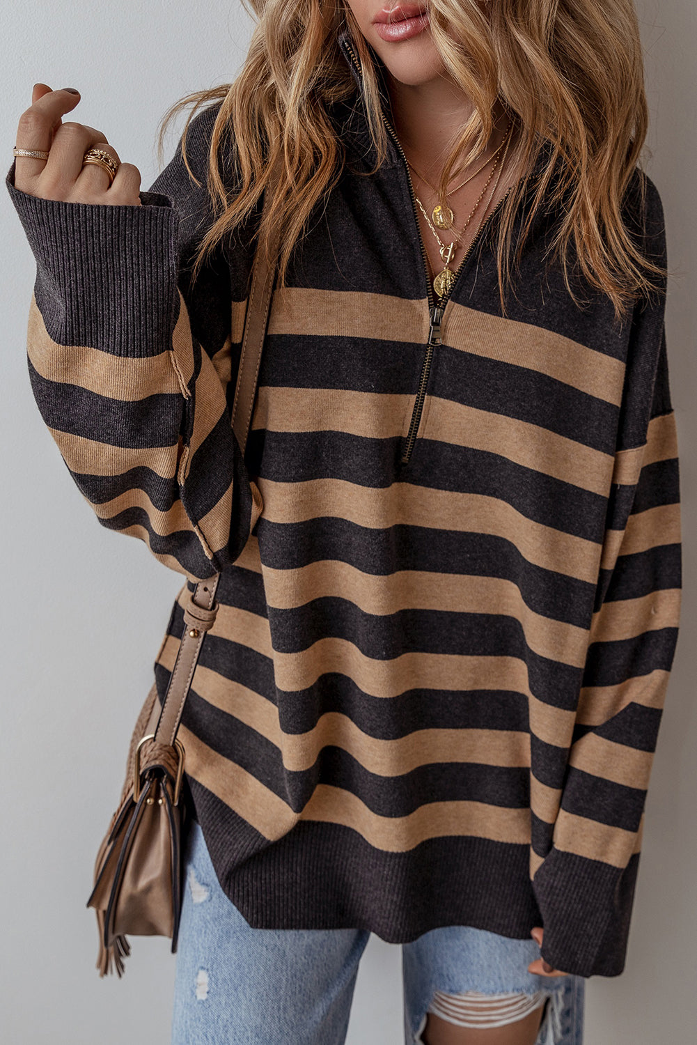 The Stripe Cozy Over sized Sweater
