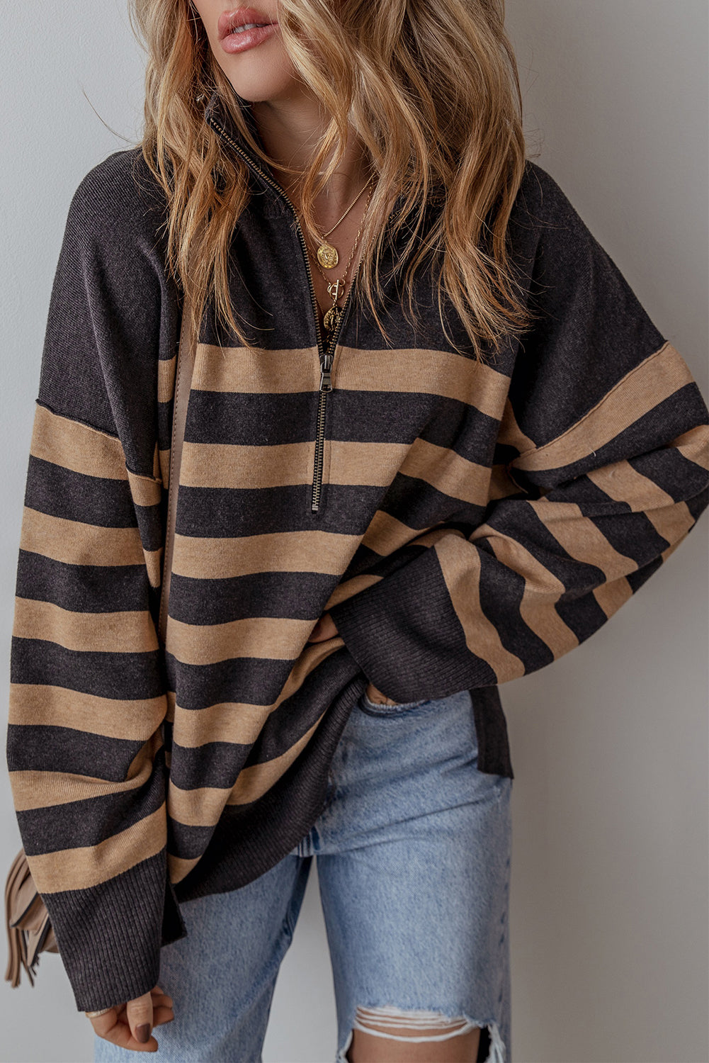 The Stripe Cozy Over sized Sweater